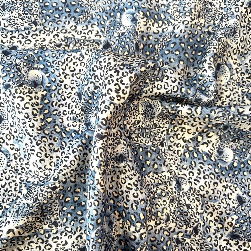 Snood Liberty Léopard Bleu