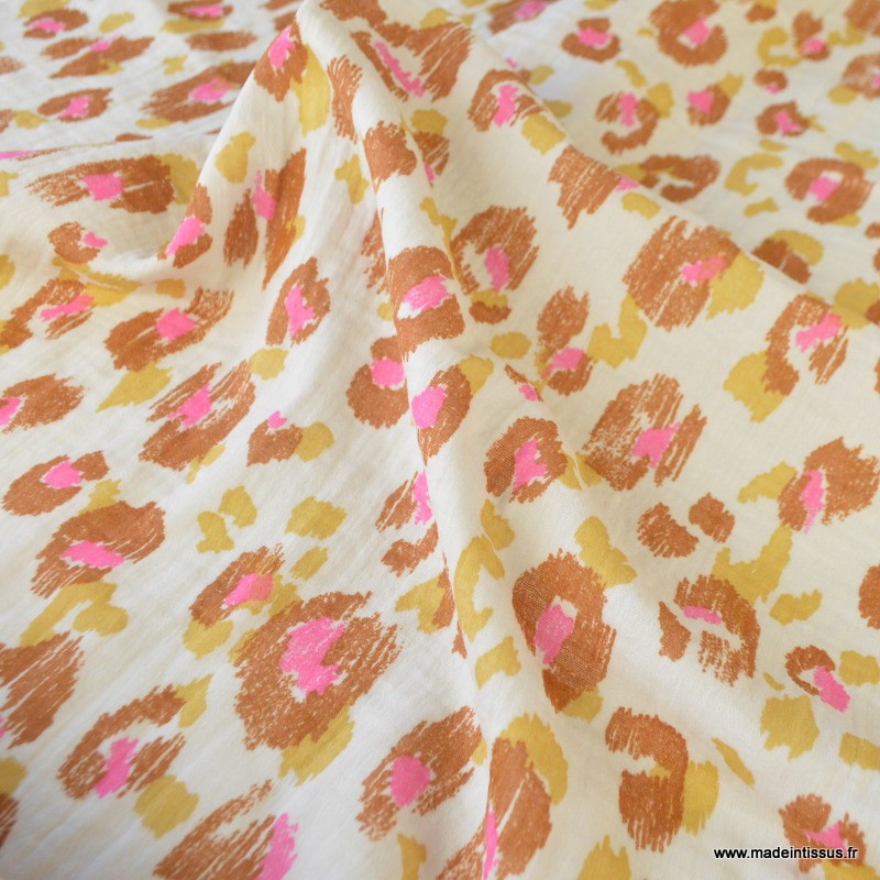 Snood Gaze Léopard Rose & Caramel