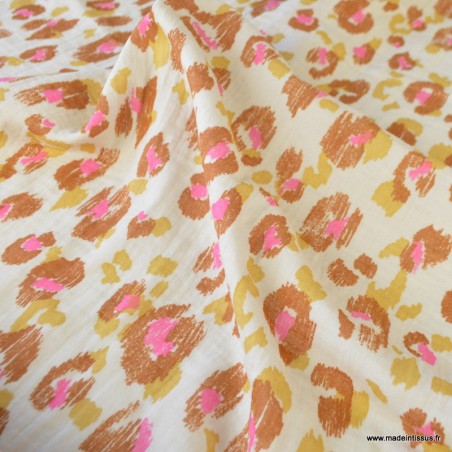 Snood Gaze Léopard Rose & Caramel