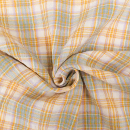 Snood Gaze Ecossais Vert & Ocre