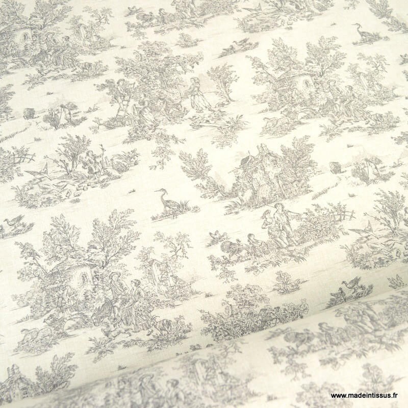 Snood Toile de Jouy Gris