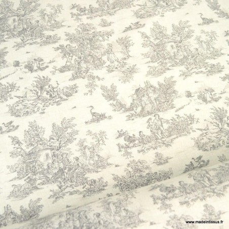 Snood Toile de Jouy Gris