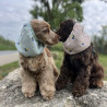 Snood pour chien en coton rayé avec citrons