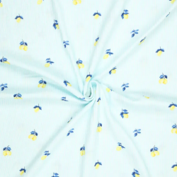 Snood pour chien en coton rayé avec citrons