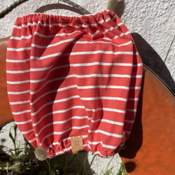 Snood coton pour chien - marinière orange SNSM