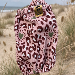 Snood coton pour chien - léopard rose poudré