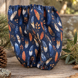Snood Plumes d’automne bleu coton